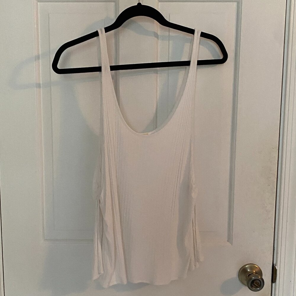 Free People White Side Knot Tank Top